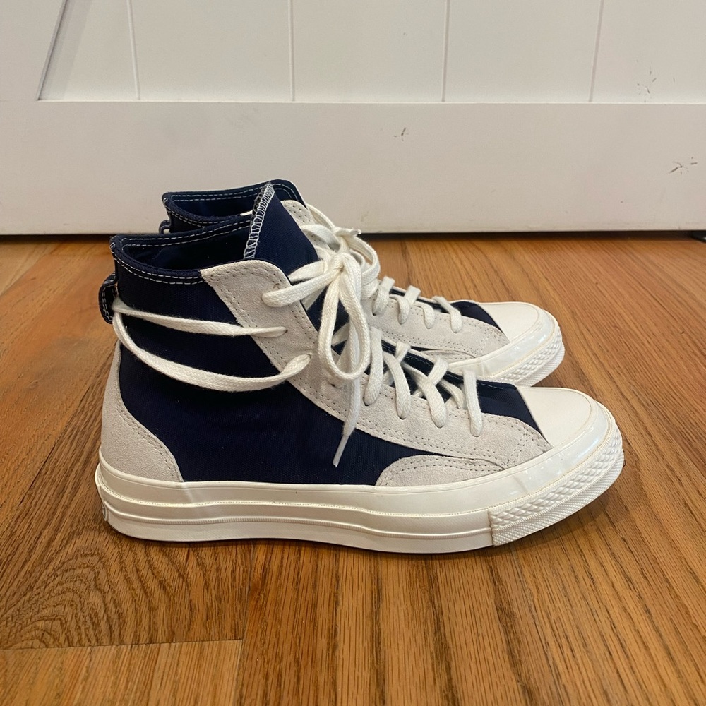 Converse Navy and White High-Top Sneakers - Picture 2 of 8